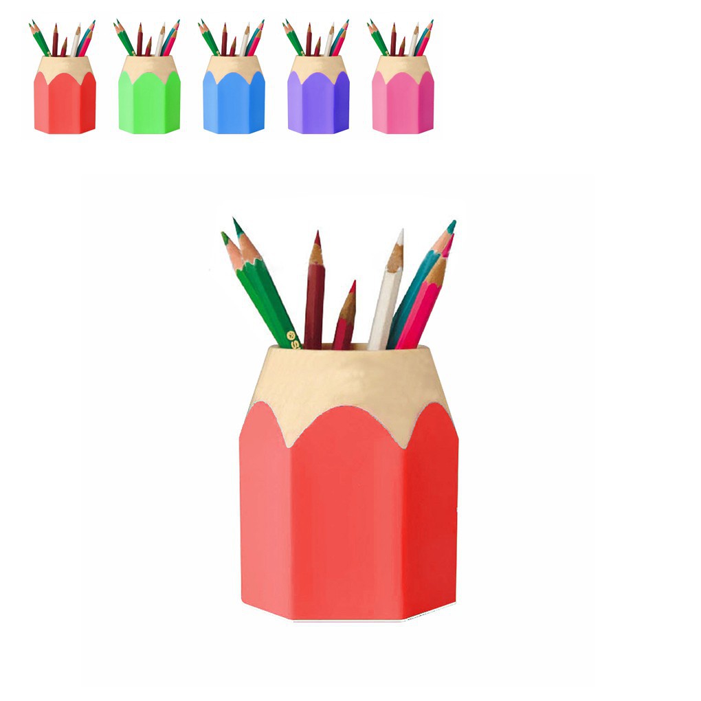 Plastic Removable Students Pencil Shape Dual-Use Pen Holder