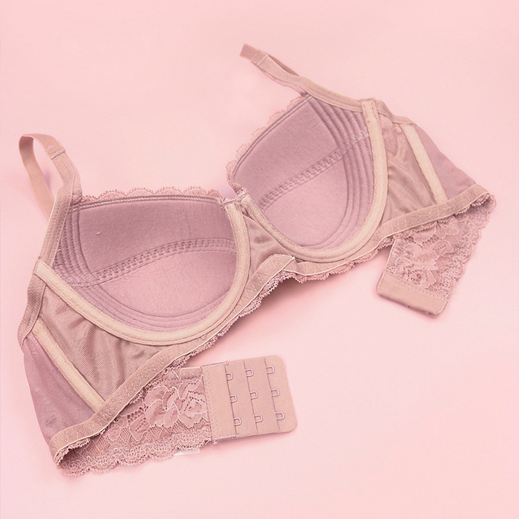 Áo Lót Nữ Ren Có Gọng Nâng Ngực Luperi LUAL874 Thiết Kế Đệm Siêu Mỏng Mát Cho Người Ngực To Bản 3 Móc Trẻ Trung