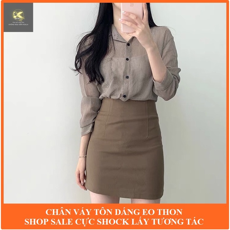 Chân váy ngắn chữ A lưng cao KOALA, Chân váy chữ A ngắn trên gối phong cách công sở kiểu dáng trẻ trung - CV06