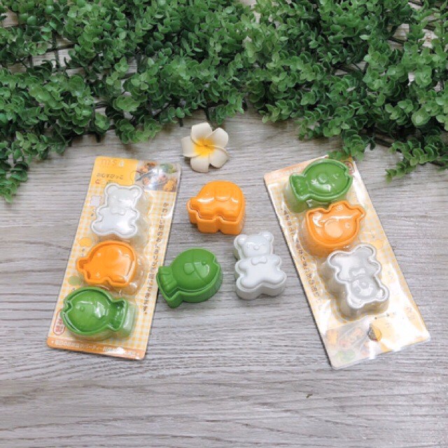 khuôn tạo hình cơm cho bé, SET 3 khuôn hình ĐỘNG VẬT cho bé - MAMI.TITI