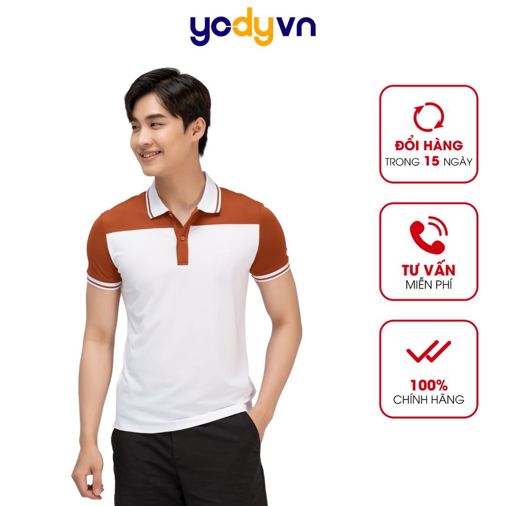 Áo Polo nam Yody chất liệu cotton coolmax phối ngực cá tính thoáng mát APM3757