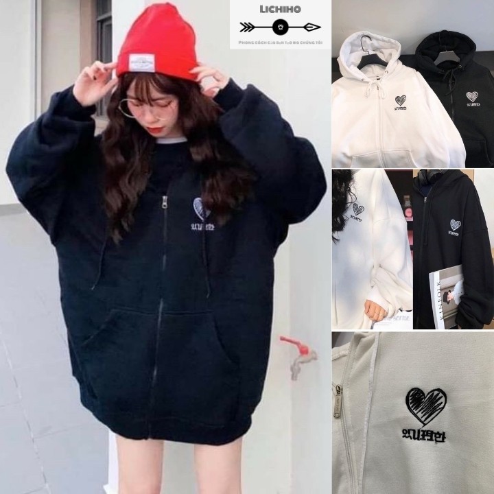 Áo khoác hoodie nỉ unisex nam nữ form rộng áo chống nắng ulzzang street style Hàn Quốc AKNM11 LICHIHO bảng màu siêu cute | BigBuy360 - bigbuy360.vn
