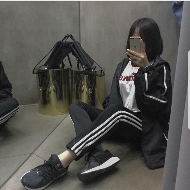 Stripped pants - Quần 3 sọc trắng - Đen