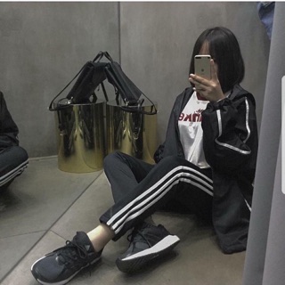 Stripped pants - Quần 3 sọc trắng - Đen
