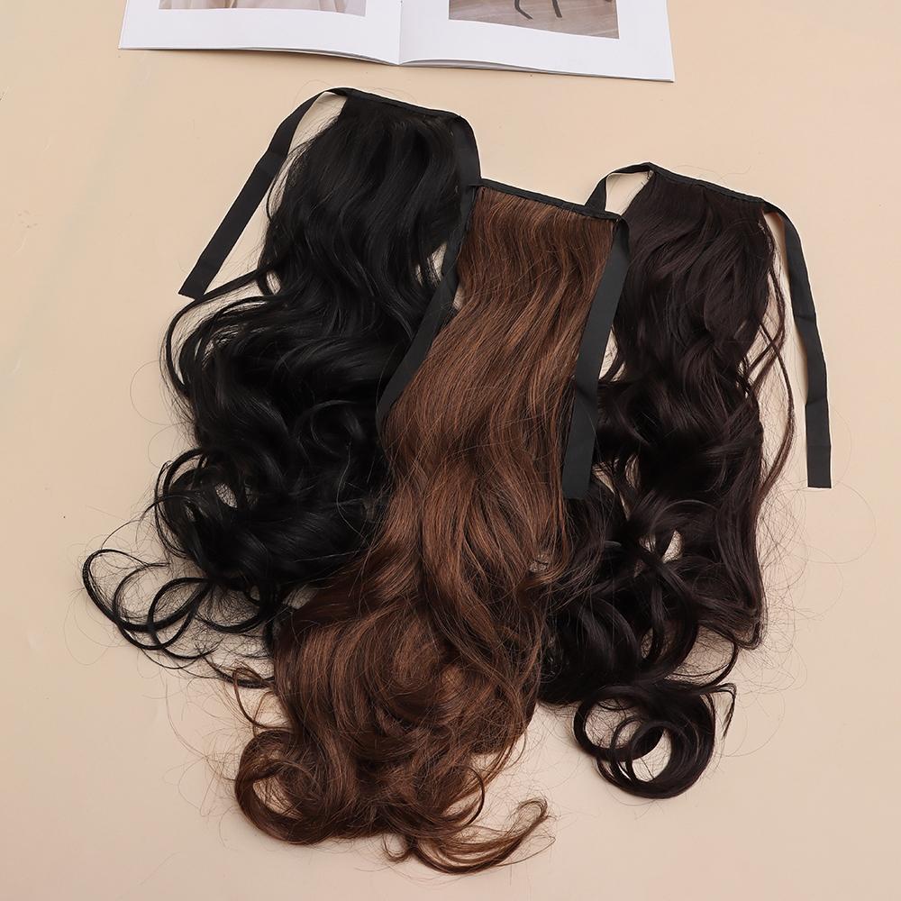 Tóc Giả Đuôi Ngựa Uốn Xoăn Nhuộm Màu Thời Trang