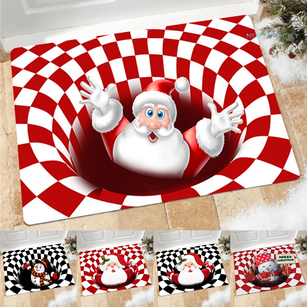 Thảm Polyester Thấm Hút Tốt Chống Mài Mòn In Họa Tiết Giáng Sinh Trang Trí Nhà Cửa