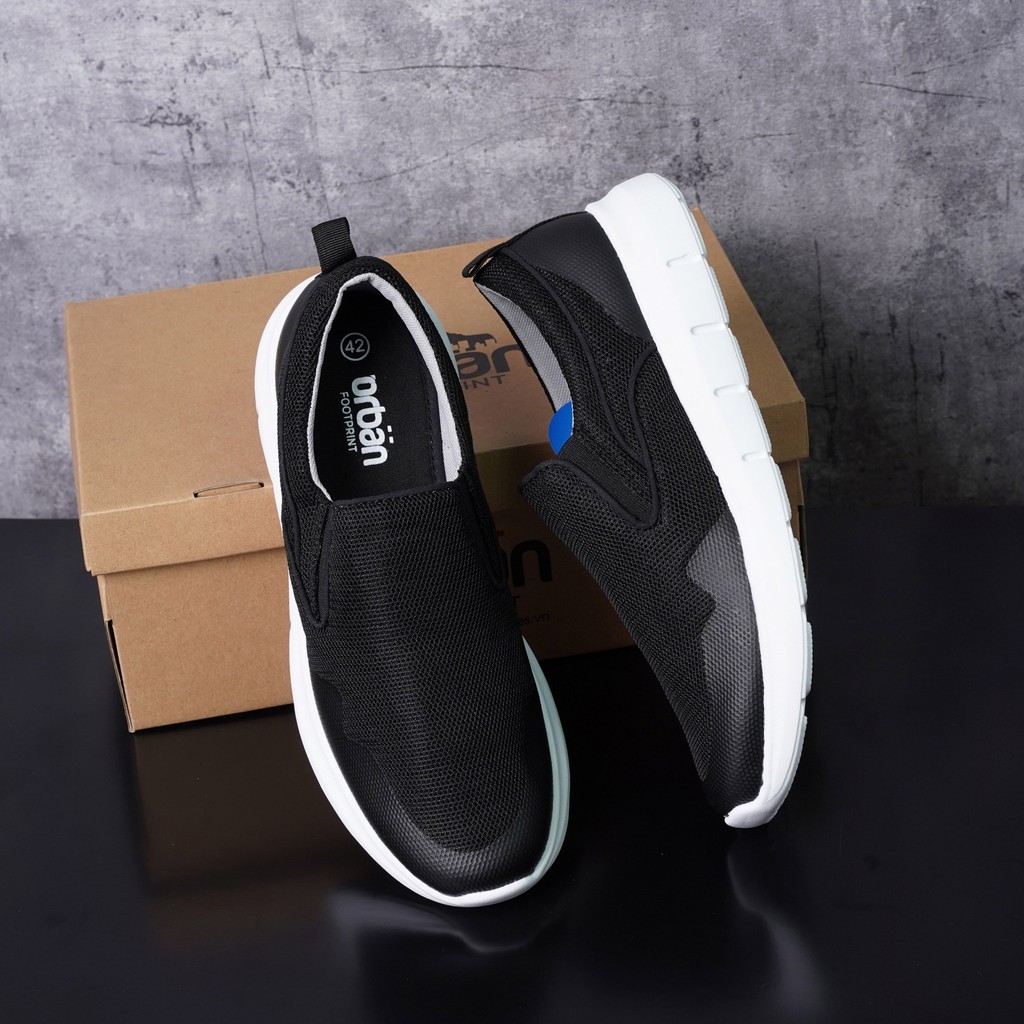 GIÀY LƯỜI VẢI LƯỚI SLIPON NAM URBAN VNXK - ĐEN | BigBuy360 - bigbuy360.vn