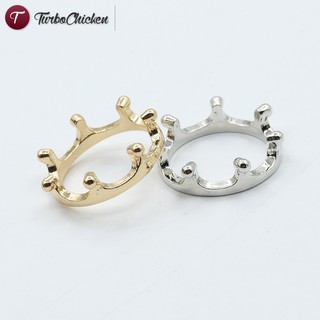 T⋄ Simple Fashion Women Crown Rings Solid Color Plated Gold Silver Alloy Ring Ladies Wedding Jewelry