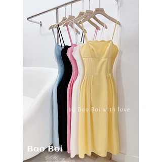 Váy 2 dây xếp ly eo bảo bối