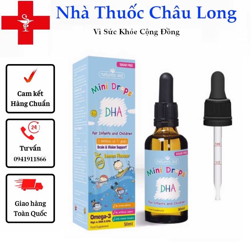 Mini Drops DHA Drops Natures Aid- bổ sung DHA , EPA cho sự phát triển trí não của trẻ