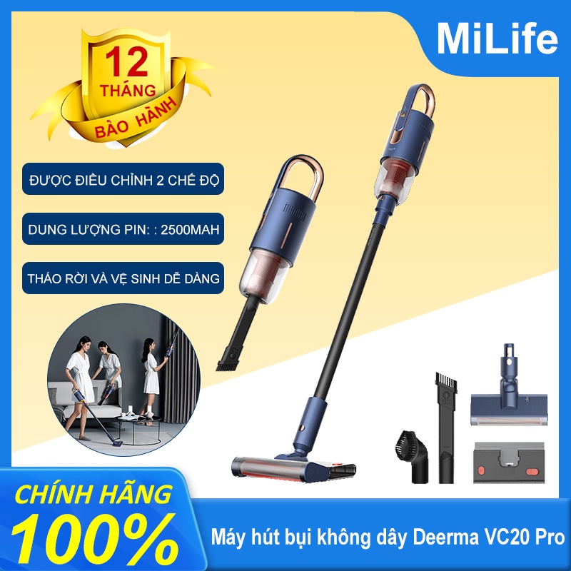 Máy hút bụi không dây Deerma VC20pro Hút bụi 17Kpa có chức năng lau Mopping Mit cầm tay lâu dài