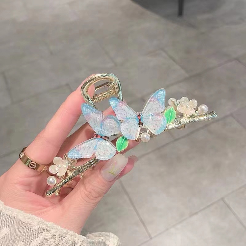 Kẹp TóC HìNh Hoa Lá Bươm BướM ĐíNh Kim Cương Giả ThờI Trang Cho Nữ