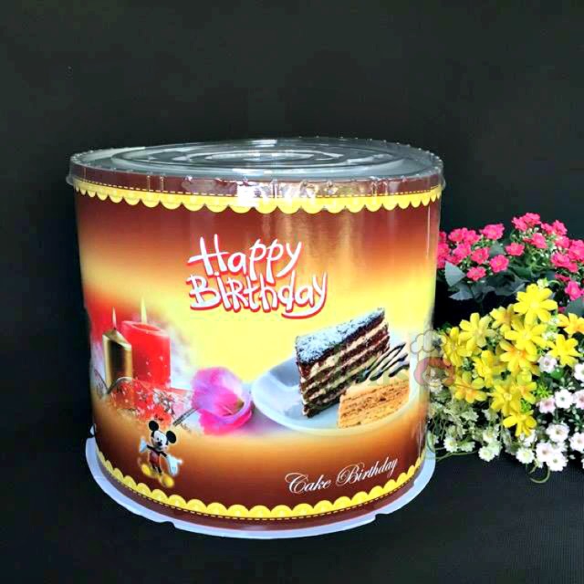 Hộp giấy tròn đựng bánh kem kèm nắp và đế nhựa và đế ép( Bán 10 cái)