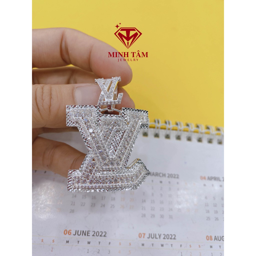 Mặt dây chuyền LV bạc ta cho nam,Mặt dây chuyền bạc nam mặt LV-Minh Tâm Jewelry