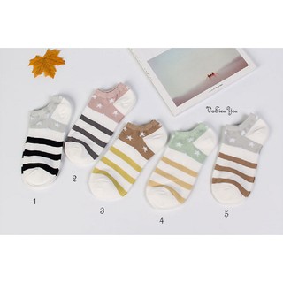 Combo 5 đôi vớ ngắn sọc ngôi sao