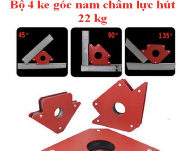 Bộ 4 ke góc nam châm 22kg hút đủ cân