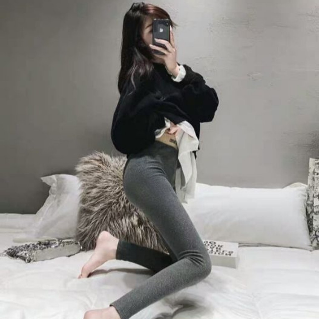 Quần Legging Nữ Len Tăm Cạp BURBRR Siêu Co Dãn, Tăm Sọc Tôn Dáng