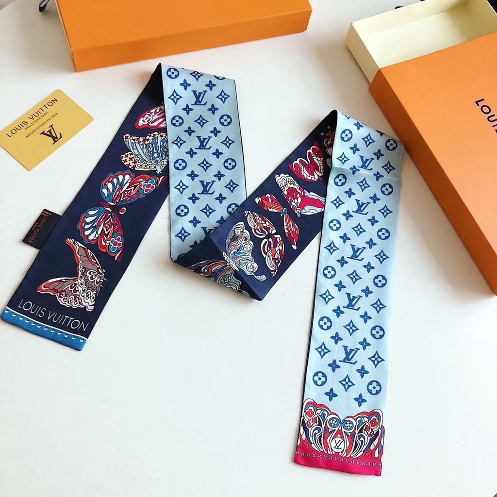 Khăn Quàng Cổ / Túi Xách / Băng Đô Bằng Lụa In Họa Tiết Bướm Cho Nữ