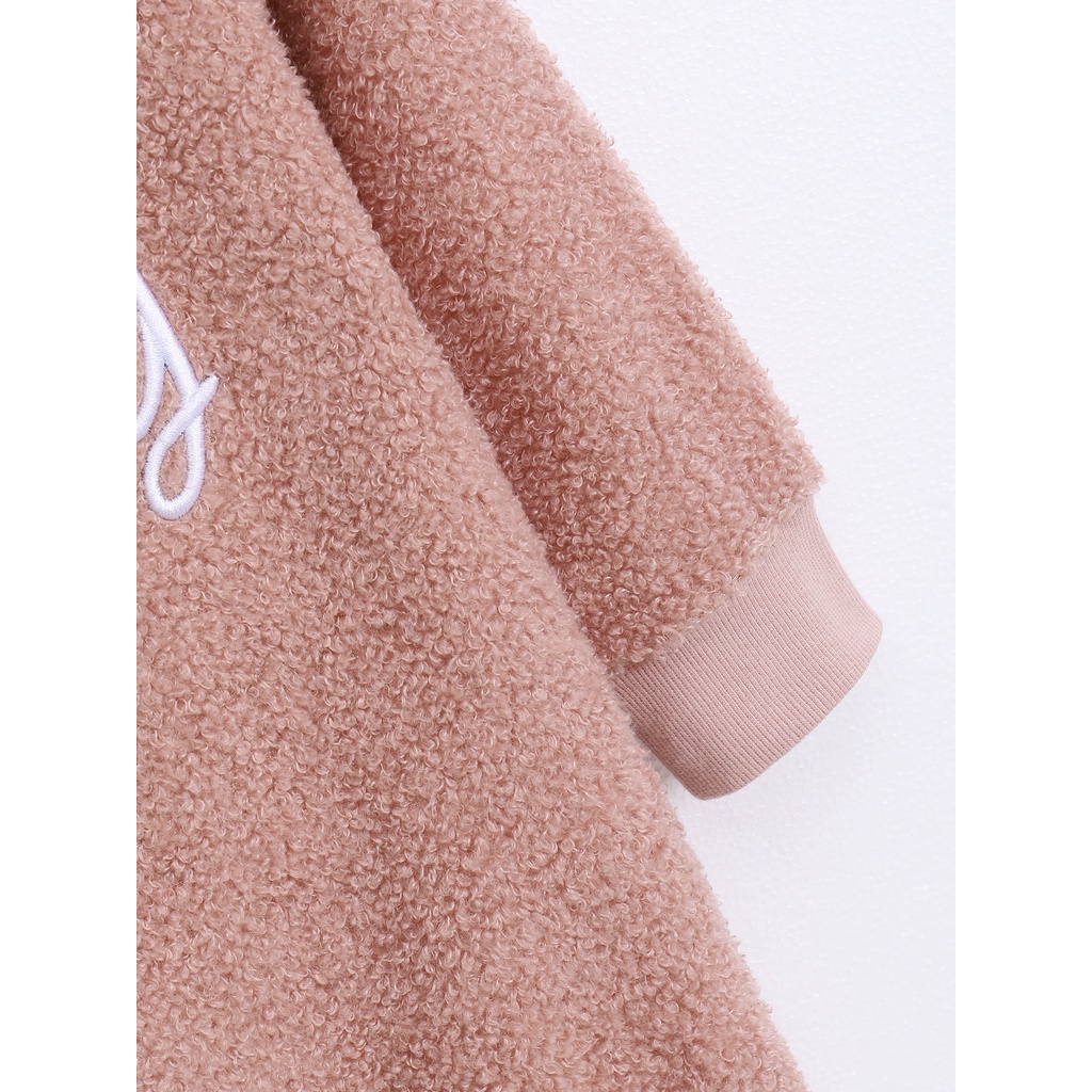 Đầm thời trang Mikrdoo vải cotton lông cừu tay dài phong cách mùa thu ấm áp dành cho bé