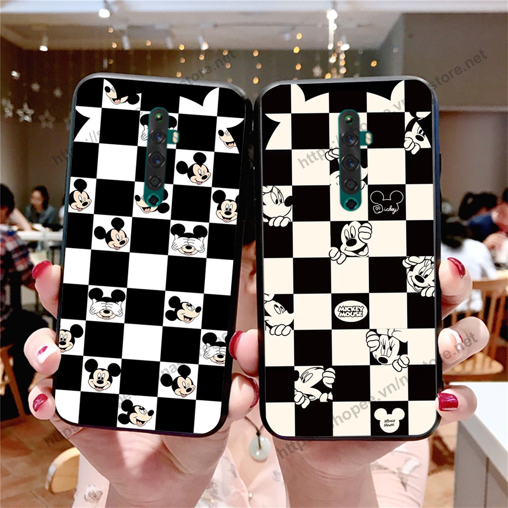 Ốp lưng Oppo Reno / Reno 2 / Reno 2Z / Reno 2f / Reno2 F trái tim họa tiết caro, mikey họa tiết beabrick kaws cute