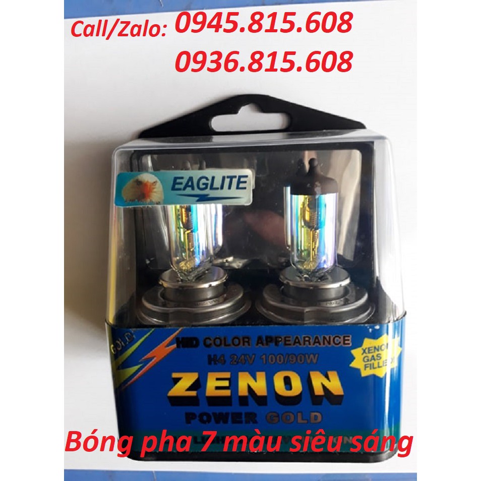 Bóng đèn pha ô tô H4 100W. Bóng pha 3 chân H4 12v-24v Siêu sáng [2 CHIẾC]