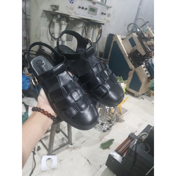 ZZ99- giày sandal rọ liền bản phong cách roman 2 màu đen trắng- rọ marry - CH752