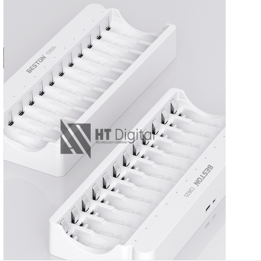 Bộ sạc 12 pin Beston C9025 AA AAA  sạc nhanh, tự ngắt khi đầy, đèn LED báo thông minh, dùng cho micro ,remote, đồ chơi