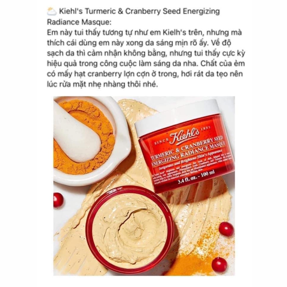 [Hàng US Chính Hãng] Mặt Nạ Nghệ Việt Quất Kiehl's Turmeric & Cranberry 100ml Tăng Cường Năng Lượng & Làm Sáng Da