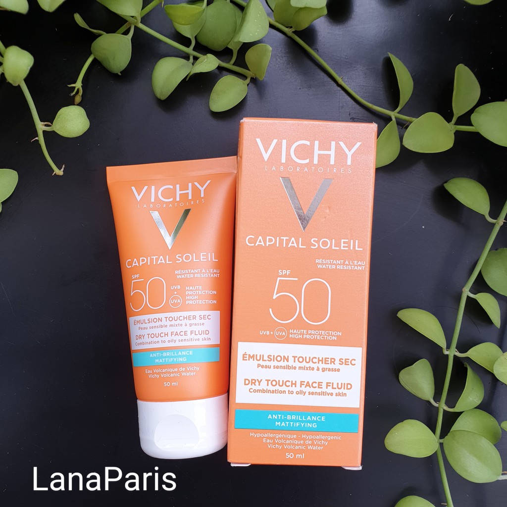 (bill pháp, mẫu mới) Sẵn Kem chống nắng Vichy Dry touch cho da dầu 50ml