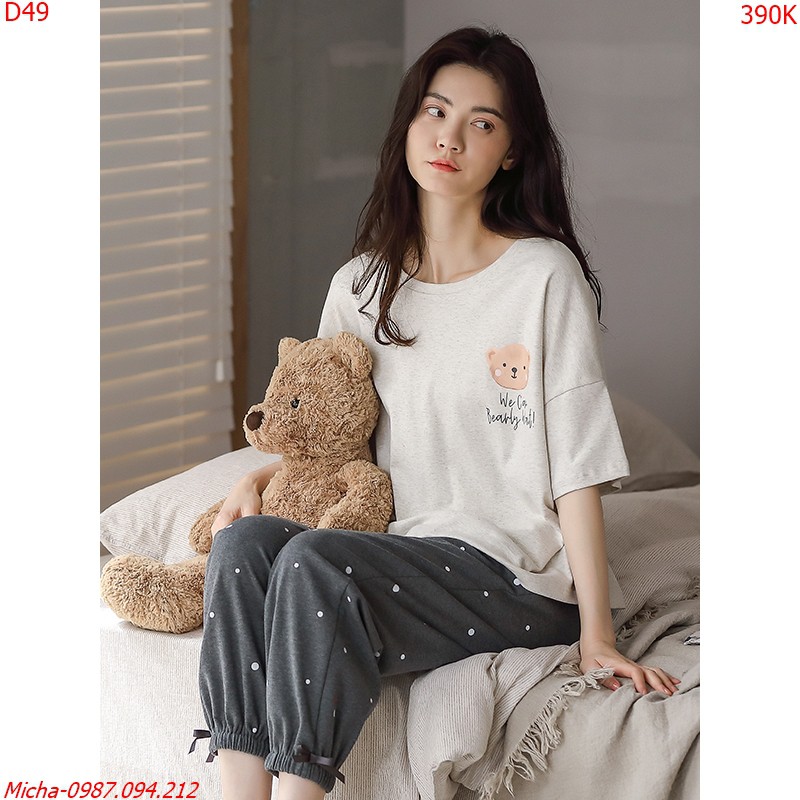 Đồ bộ nữ cotton cao cấp dễ thương trẻ trung (có hình in sau lưng) - Micha D49 | BigBuy360 - bigbuy360.vn