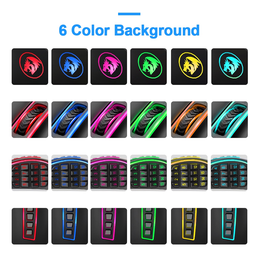 Chuột chơi game RedragonLEGEND M990 có dây 24000 DPI 24 nút bấm cho laptop và PC