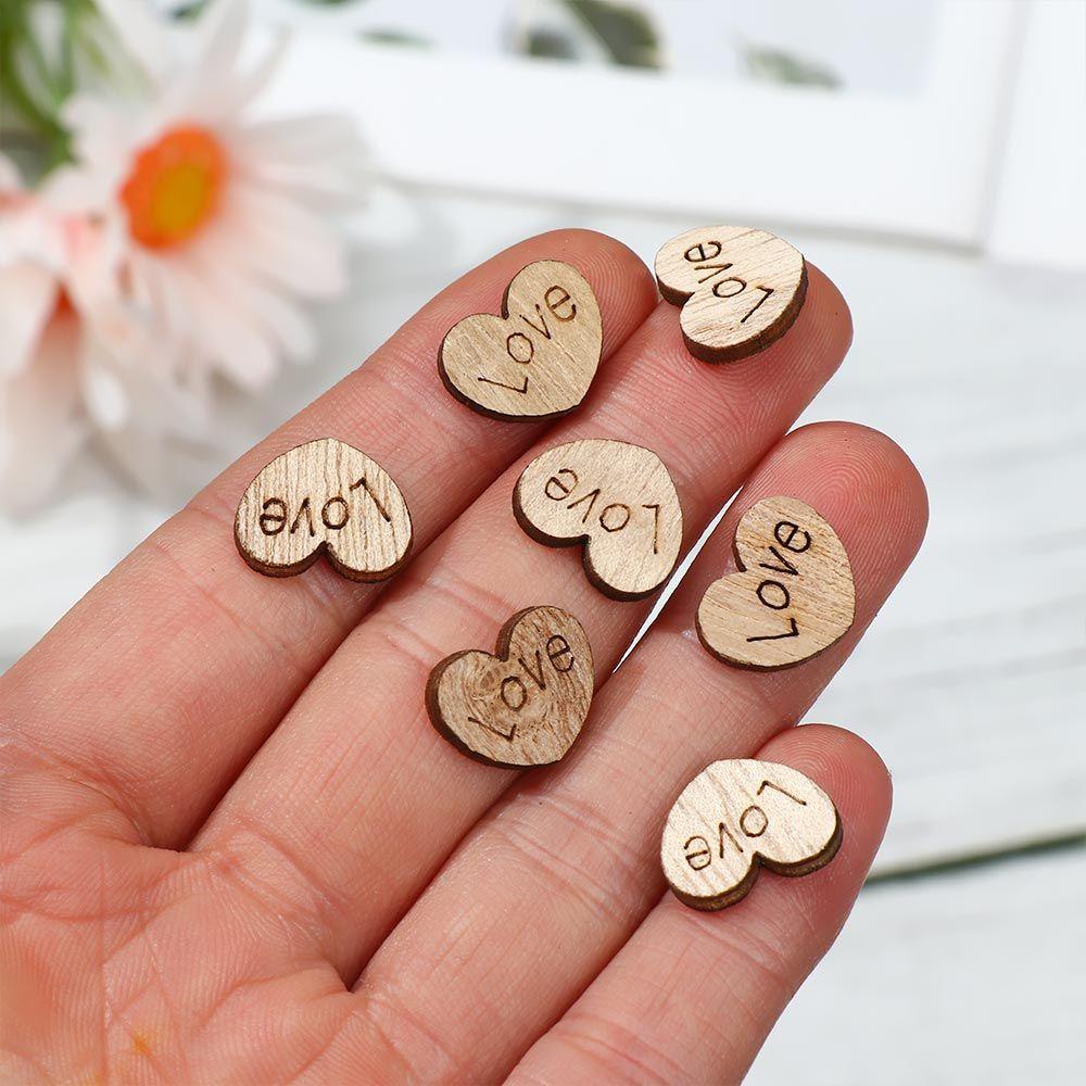 Set 100 Miếng Gỗ Hình Trái Tim Trang Trí Tiệc Cưới / Valentine
