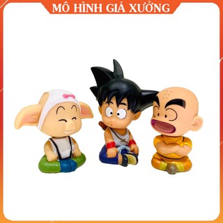 Combo 3 Mô Hình Lắc Đầu Dragon Ball Son Goku ,  Krillin , Heo Oolong  - tượng trang trí taplo ô tô-  Figure