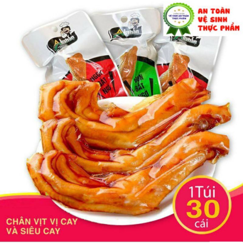 Combo 30 Chân vịt cay Alishan Việt Nam ngâm ủ gia vị cực ngon ( đồ ăn vặt, đồ nhậu ngon)