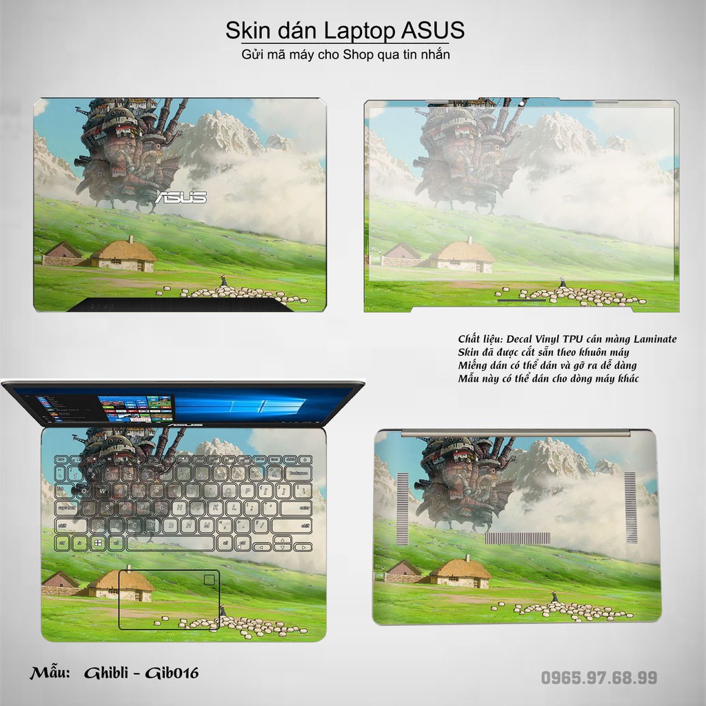 Skin dán Laptop Asus in hình Ghibli image (inbox mã máy cho Shop)