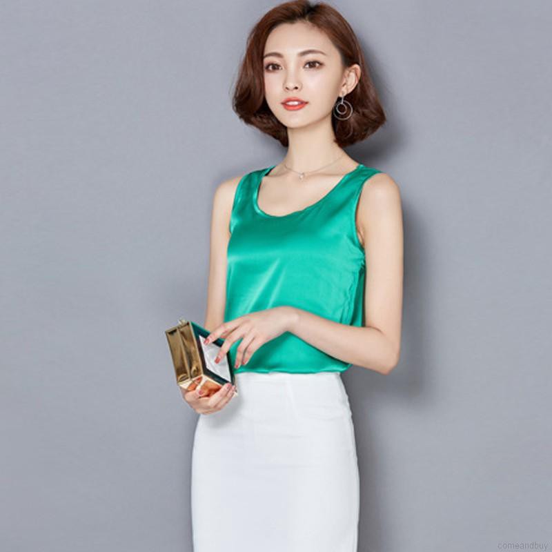 Áo Lụa Không Tay Màu Trơn Thời Trang Cho Nữ | BigBuy360 - bigbuy360.vn