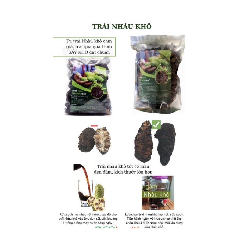 [Mã GROSALE giảm 10% đơn 150K] 1kg trái nhàu khô Nhàu khô Ninh Thuận giúp hạ huyết áp, tốt sức khỏe