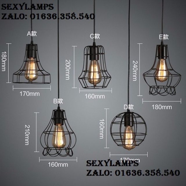 COMBO 3 ĐÈN RỌ SẮT (DÁNG TÙY CHỌN )