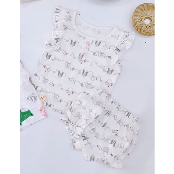 [Rẻ vô địch] Set Đồ Bộ Cánh Tiên Quần Nhún 1 Mặc Nhà Cho Bé Gái Từ 1 - 5 Tuổi - DB8003