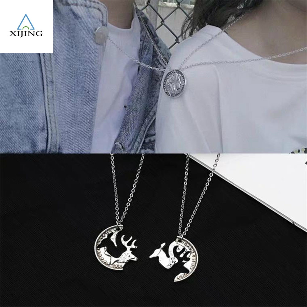 Cặp dây chuyền đôi phong cách hip hop cá tính thời trang dành cho cả nam và nữ