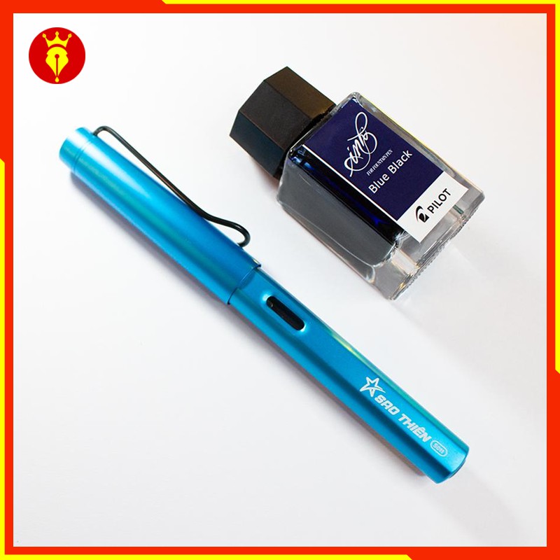 Combo Bút Mực Sao Thiên S011 Kim Tinh Lá Tre Tự Tạo Thanh Đậm, Mực Ink Pilot 15ml