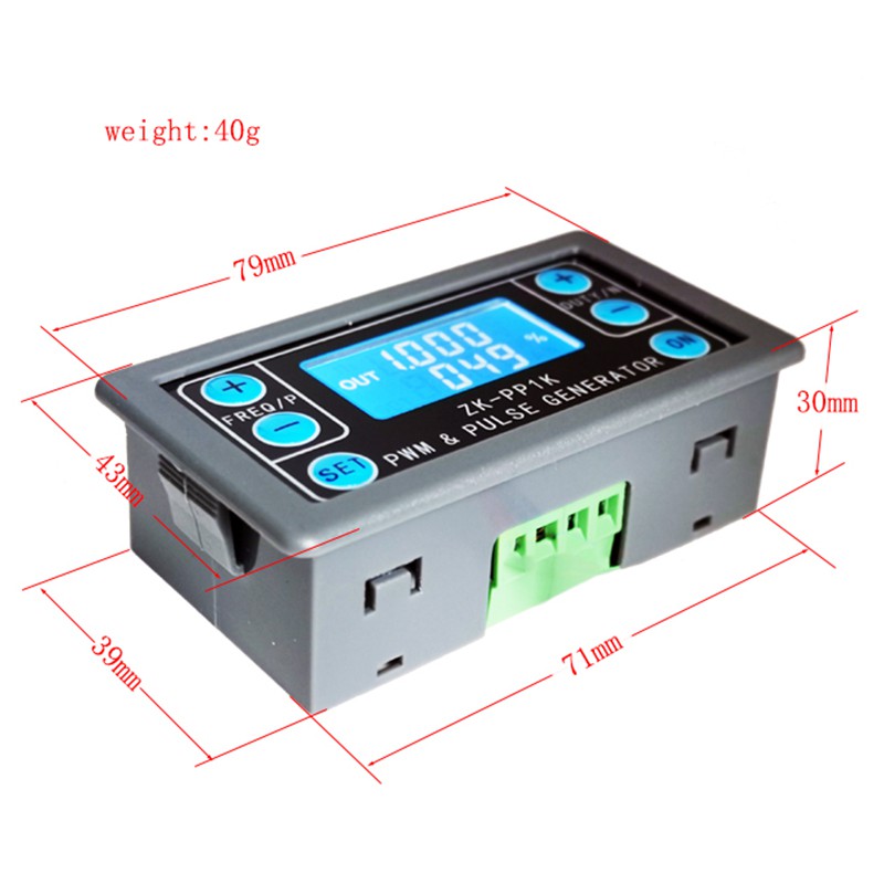 ZK-PP1K 3.3-30V PWM 1Hz ~ 150KHz chu kỳ nhiệm vụ tần số xung có thể điều chỉnh mô-đun điều chỉnh chức năng tín hiệu hình chữ nhật sóng vuông Bộ tạo tín hiệu PWM kỹ thuật số LCD Tần số tần số nhiệm vụ Chu kỳ làm việc có thể điều chỉnh Sóng vuông Bộ tạo tín