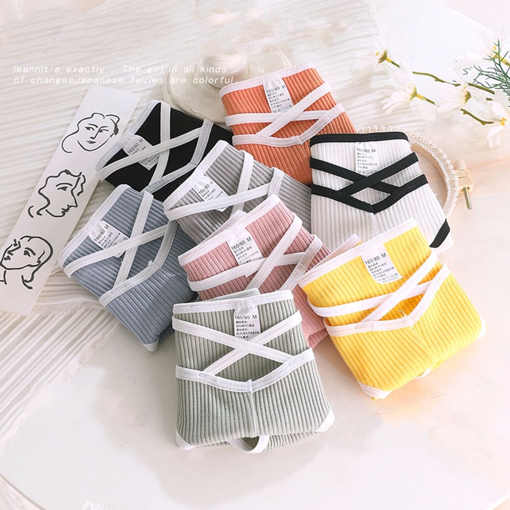 Quần Lót Cotton Mềm Không Đường May Dây Chéo Lưng Vừa Dành Cho Nữ