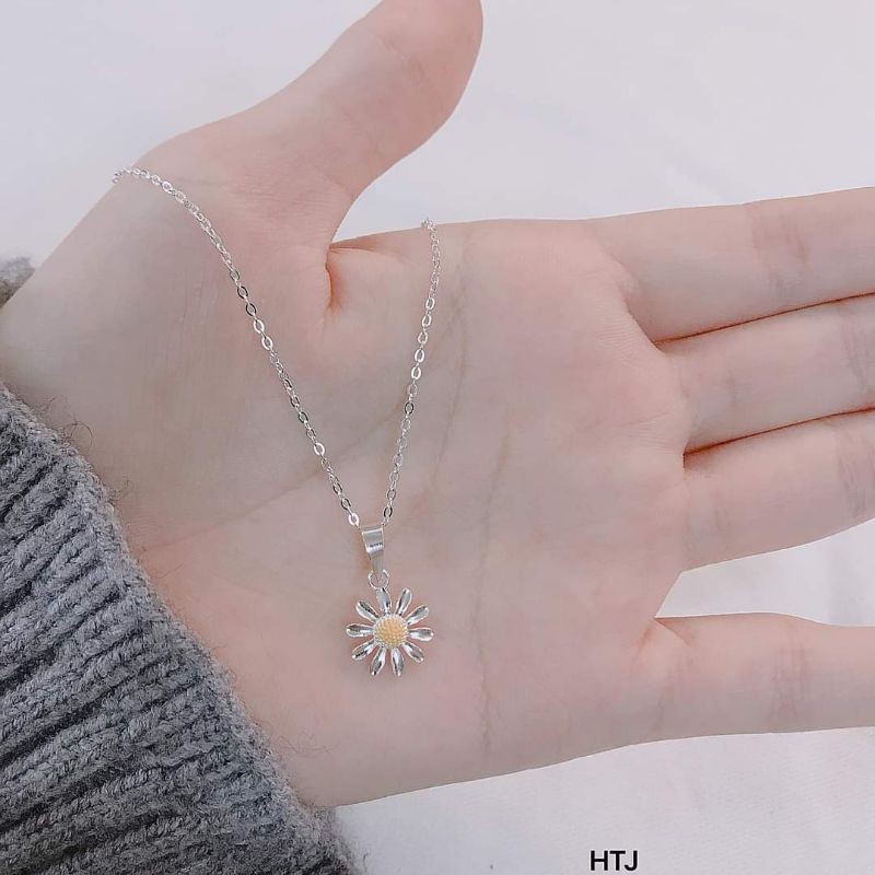 DÂY CHUYỀN HOA CÚC BẠC DÁNG MỚI- HOA CÚC HỌA MI