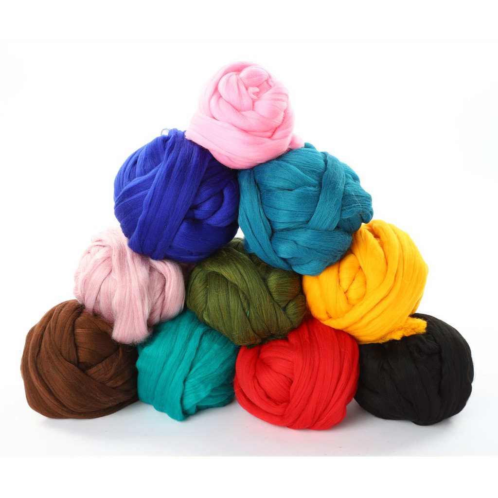 Cuộn len sợi to đan len thành mền đắp 100g