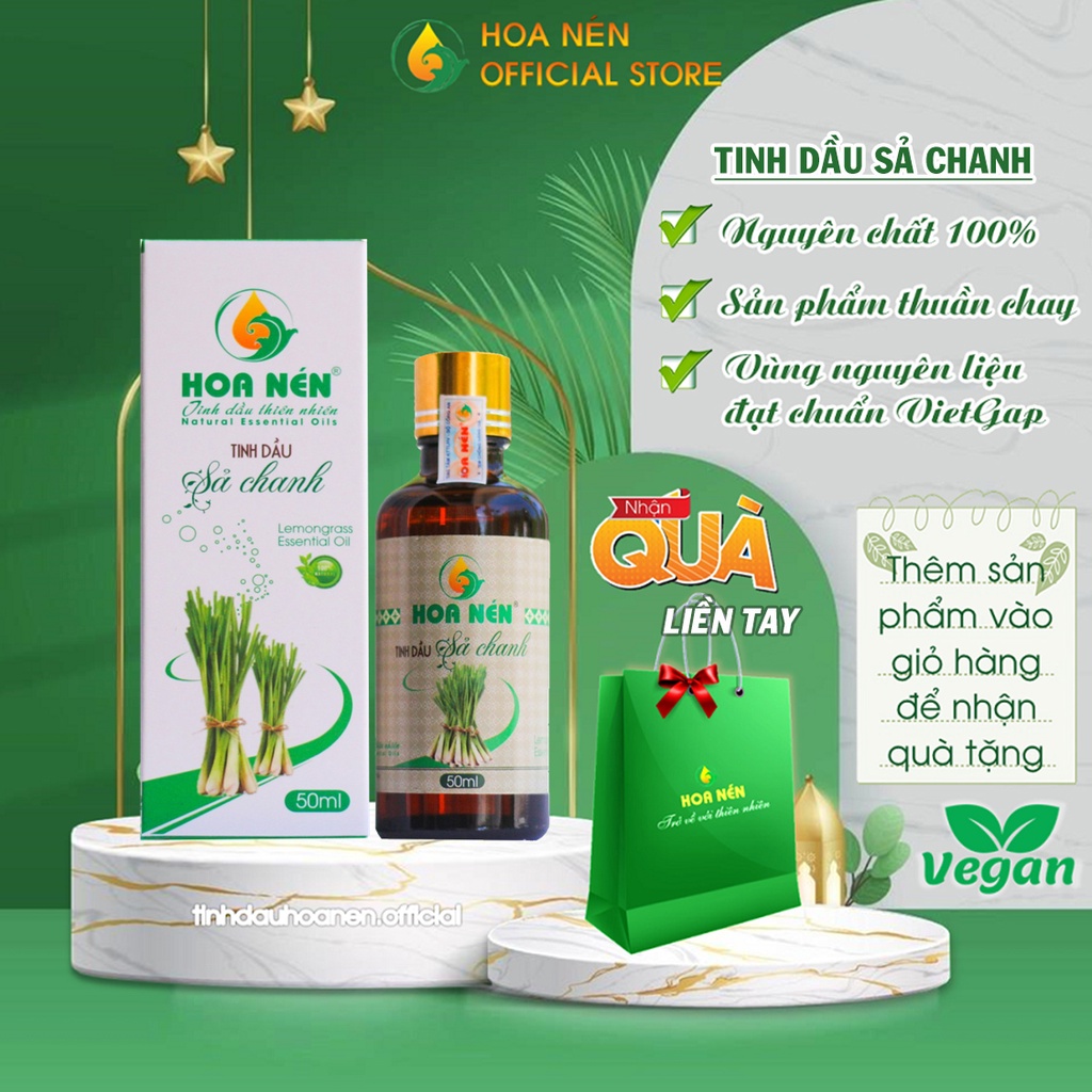 Tinh Dầu Sả Chanh Nguyên Chất Hoa Nén - Tinh dầu xông phòng, khử mùi, khử khuẩn