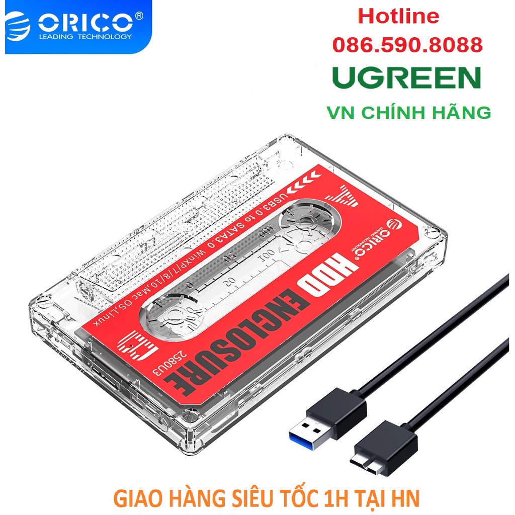 Hộp đựng ổ cứng 2.5 inch SSD, HDD chuẩn SATA Orico 2580U3 - Bảo hành 12 tháng