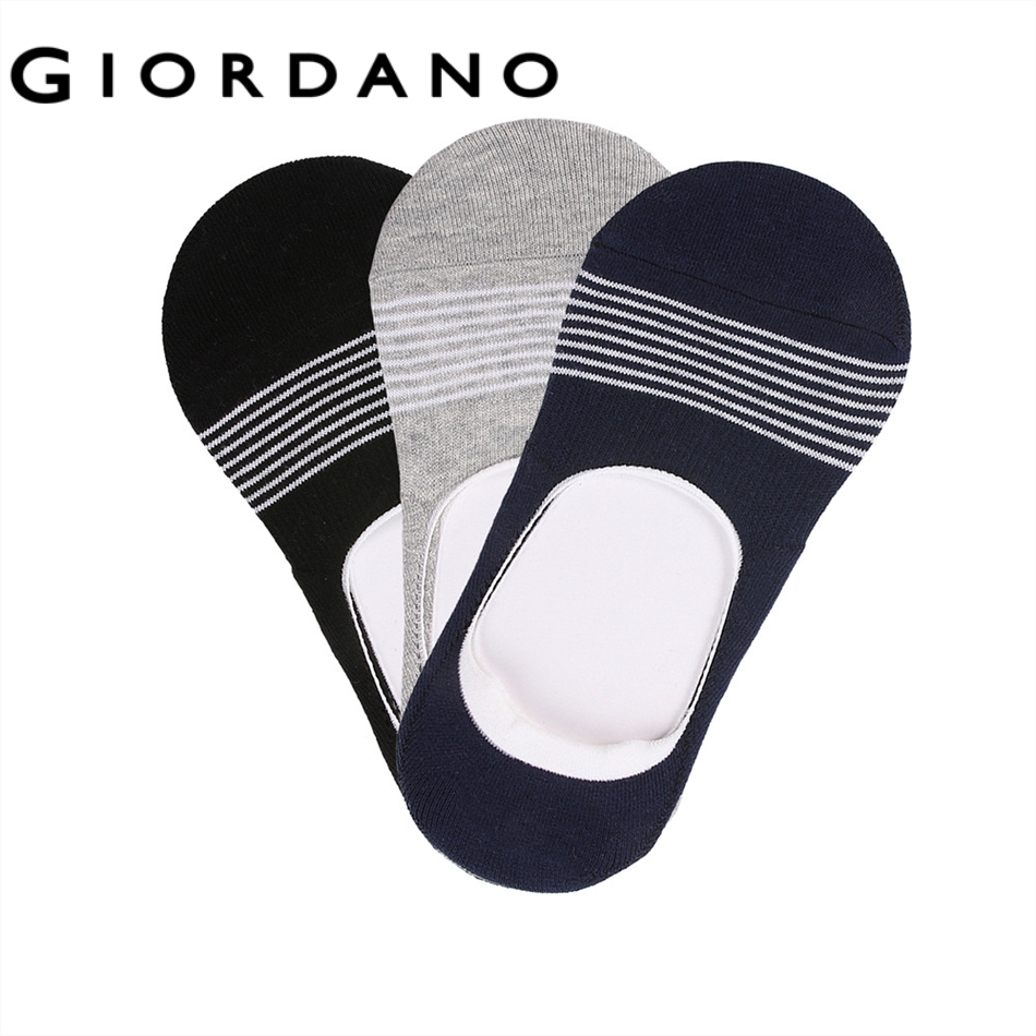 Bộ 3 đôi vớ GIORDANO 01156001 chống trượt vô hình thời trang cho nam thumbnail