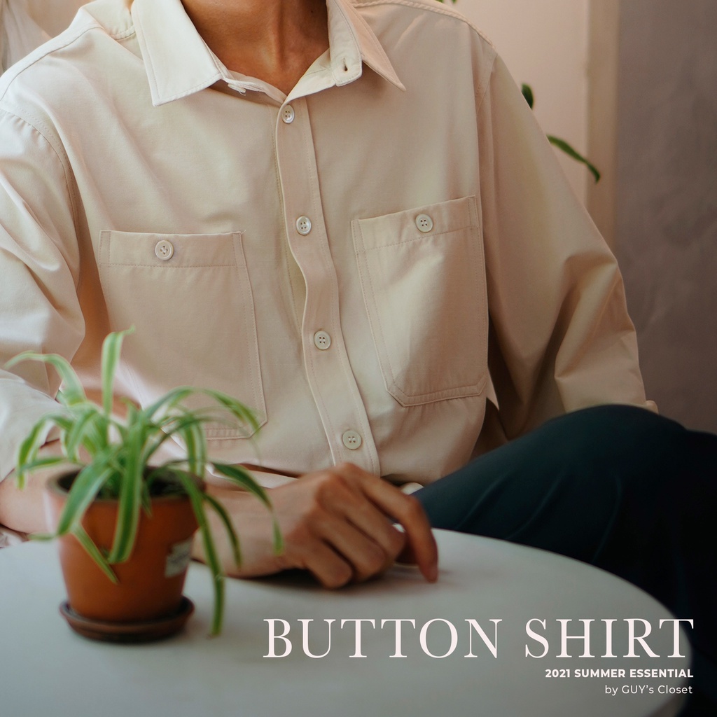 [HÀNG THIẾT KẾ] Áo sơ mi Button Shirt GUY's Closet, chất liệu kaki, thấm hút mồ hôi tốt | BigBuy360 - bigbuy360.vn