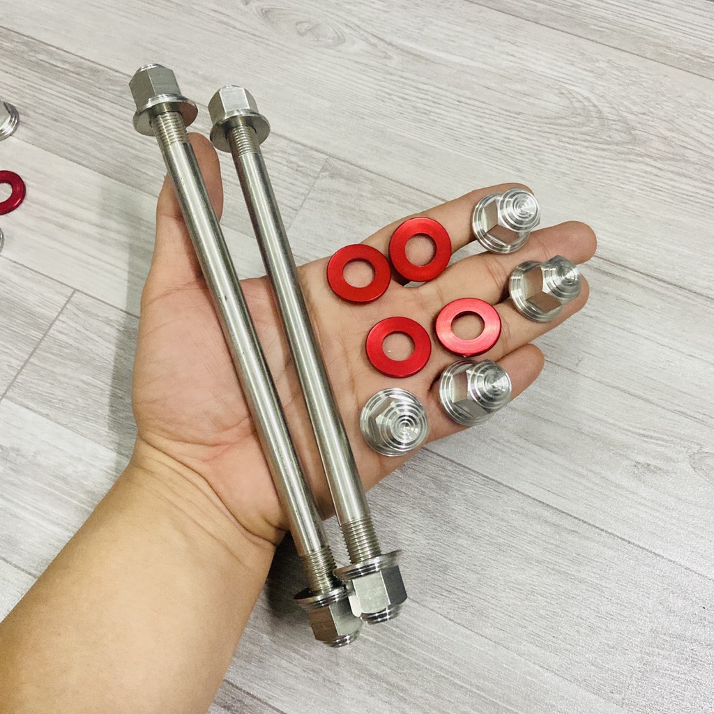 Bộ cốt trước sau kèm tán INOX V1, V2 dành cho tất cả các dòng xe HONDA, YAMAHA, SUZUKI